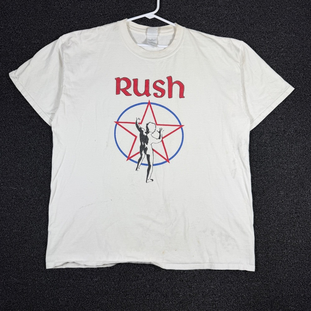 Vintage Y2K Rush Tour 1976 "2112" Graphic T-Shirt Men's XL White 2002 Re-Print